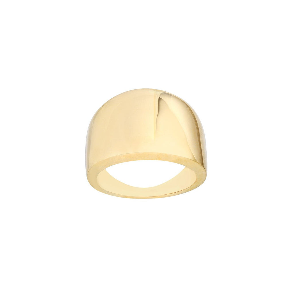 14K Gold Wide Style Signet Band