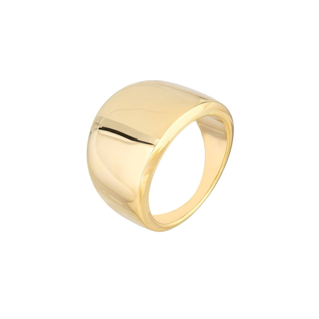 14K Gold Wide Style Signet Band