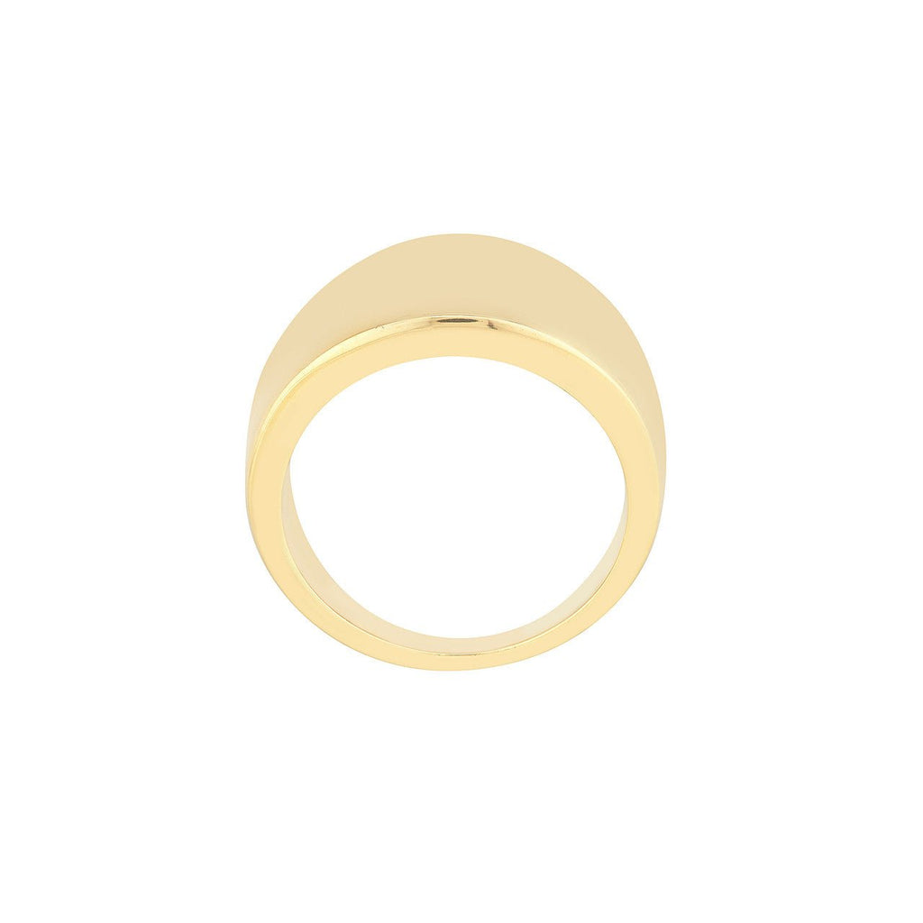 14K Gold Wide Style Signet Band