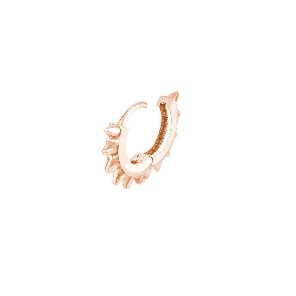 14K Gold Spiked Huggie Earrings