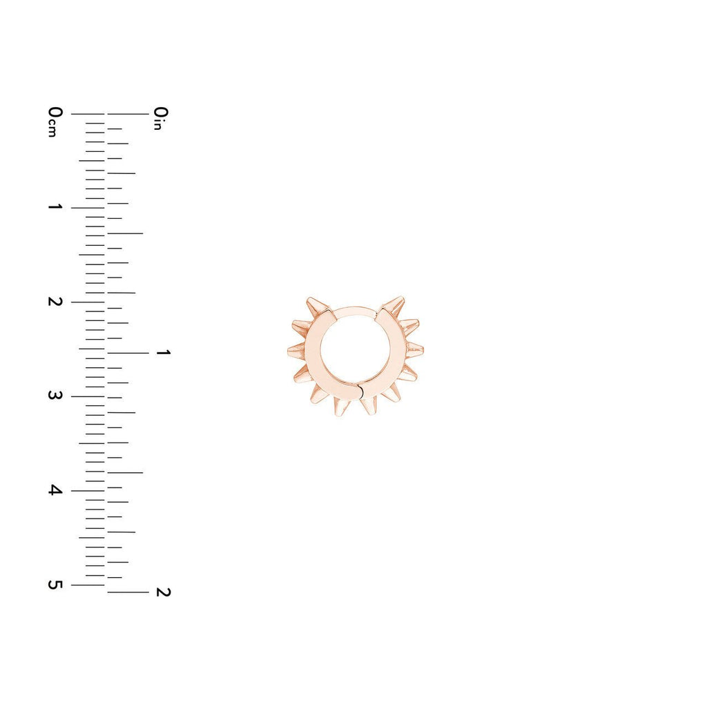 14K Gold Spiked Huggie Earrings