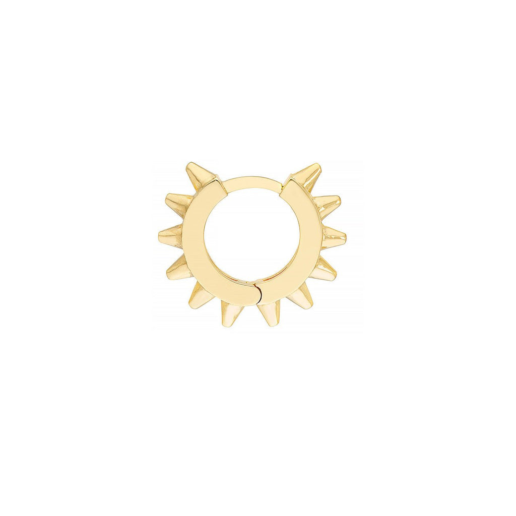 14K Gold Spiked Huggie Earrings