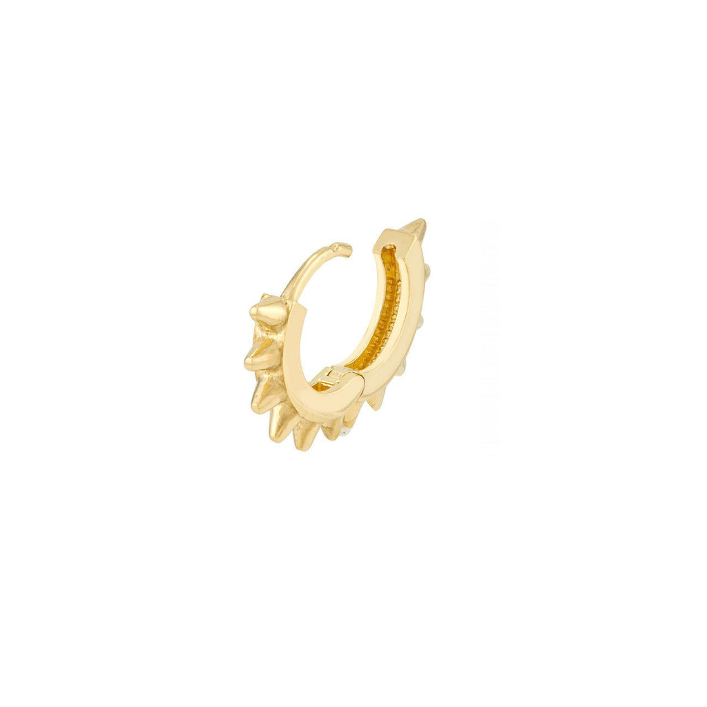 14K Gold Spiked Huggie Earrings