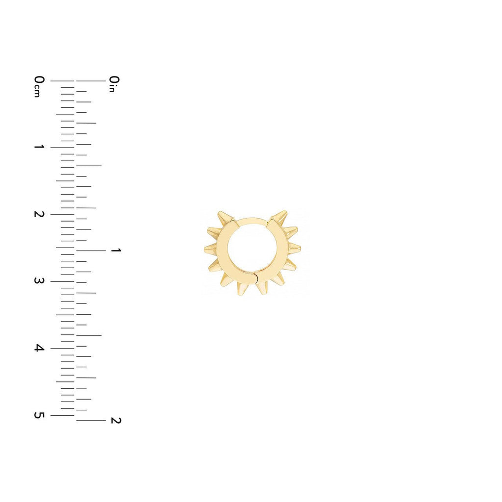 14K Gold Spiked Huggie Earrings