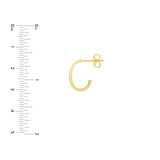 14K Gold 15MM Large J-Hoop Earrings