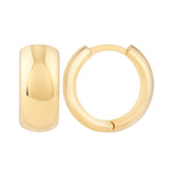 14K Gold Wide Huggie Earrings