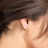 14K Gold Wide Huggie Earrings