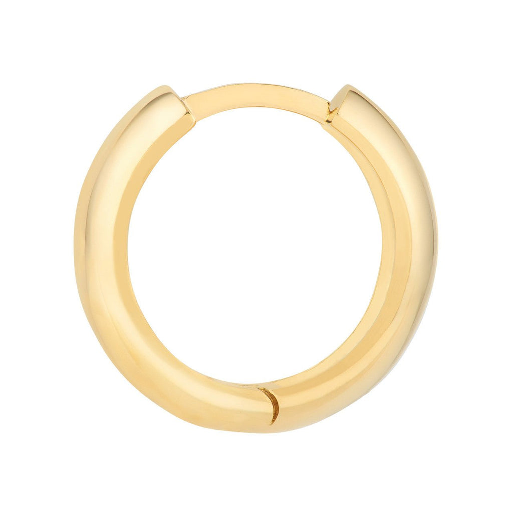 14K Gold Wide Huggie Earrings