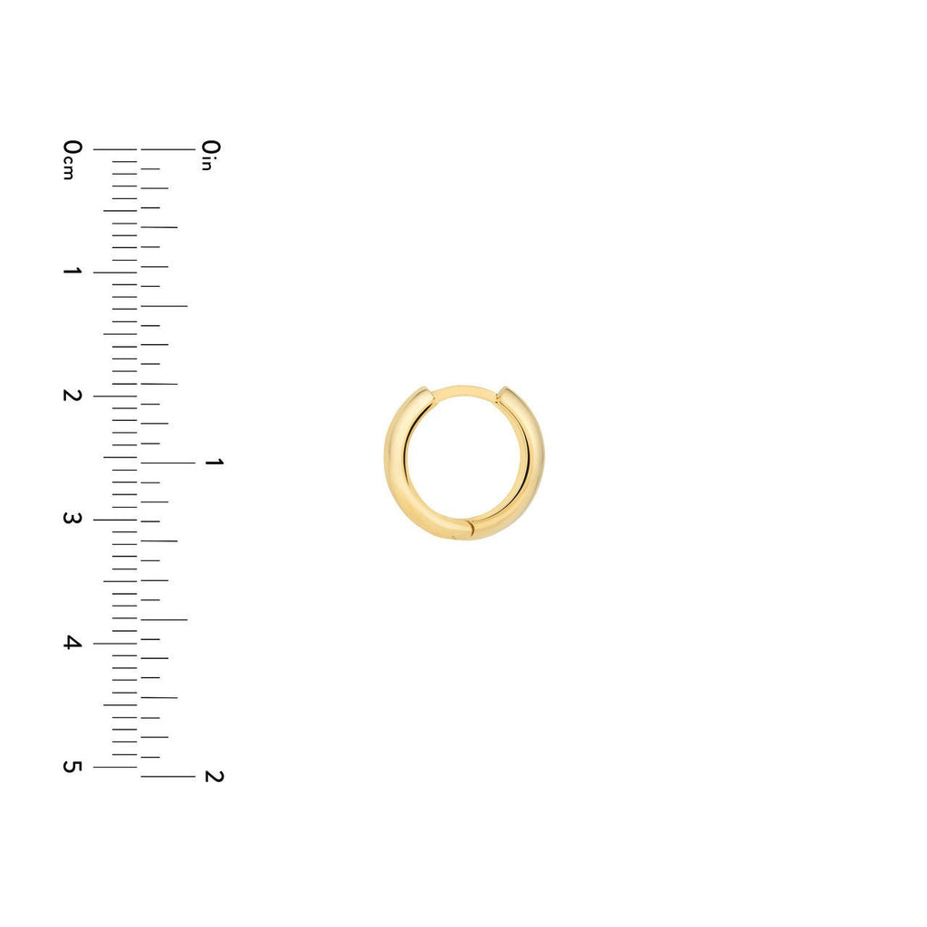 14K Gold Wide Huggie Earrings