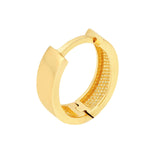 14K Gold 3.5MM Oval Squared Hoop Earrings