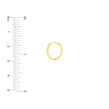 14K Gold 3.5MM Oval Squared Hoop Earrings