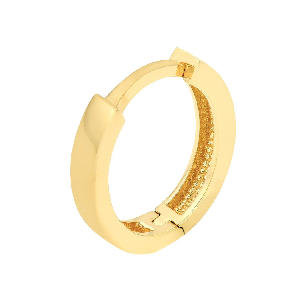 14K Gold 2MM Oval Squared Hoop Earrings