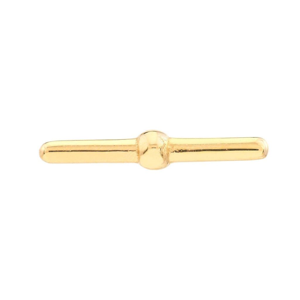 14K Gold Polished Bar Stud Earrings