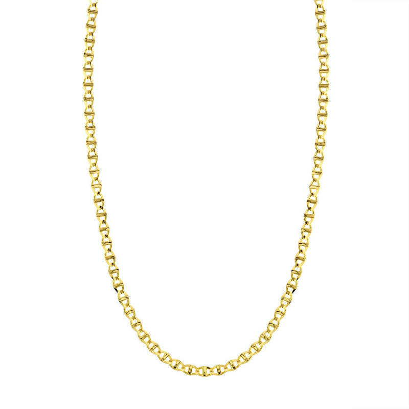 14K Gold 5.40MM Concave Mariner Chain Necklace