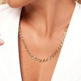 14K Gold 5.40MM Concave Mariner Chain Necklace