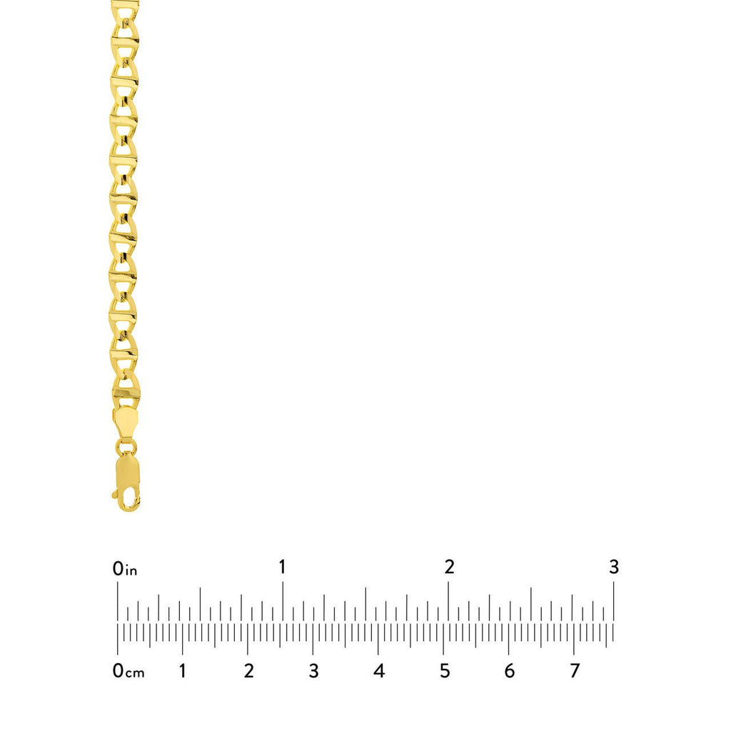 14K Gold 5.40MM Concave Mariner Chain Necklace