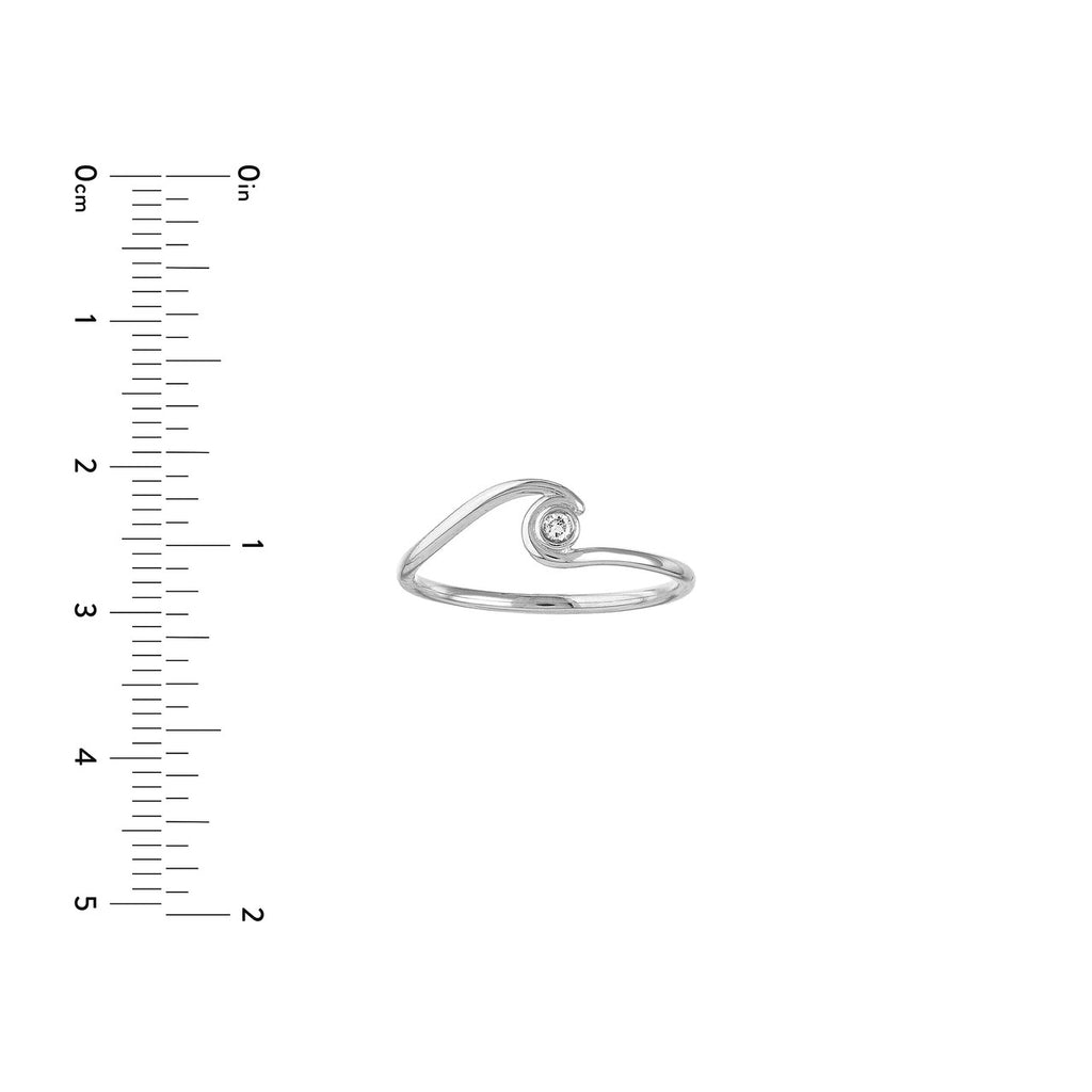 14K Gold Wave Bezel Diamond Band