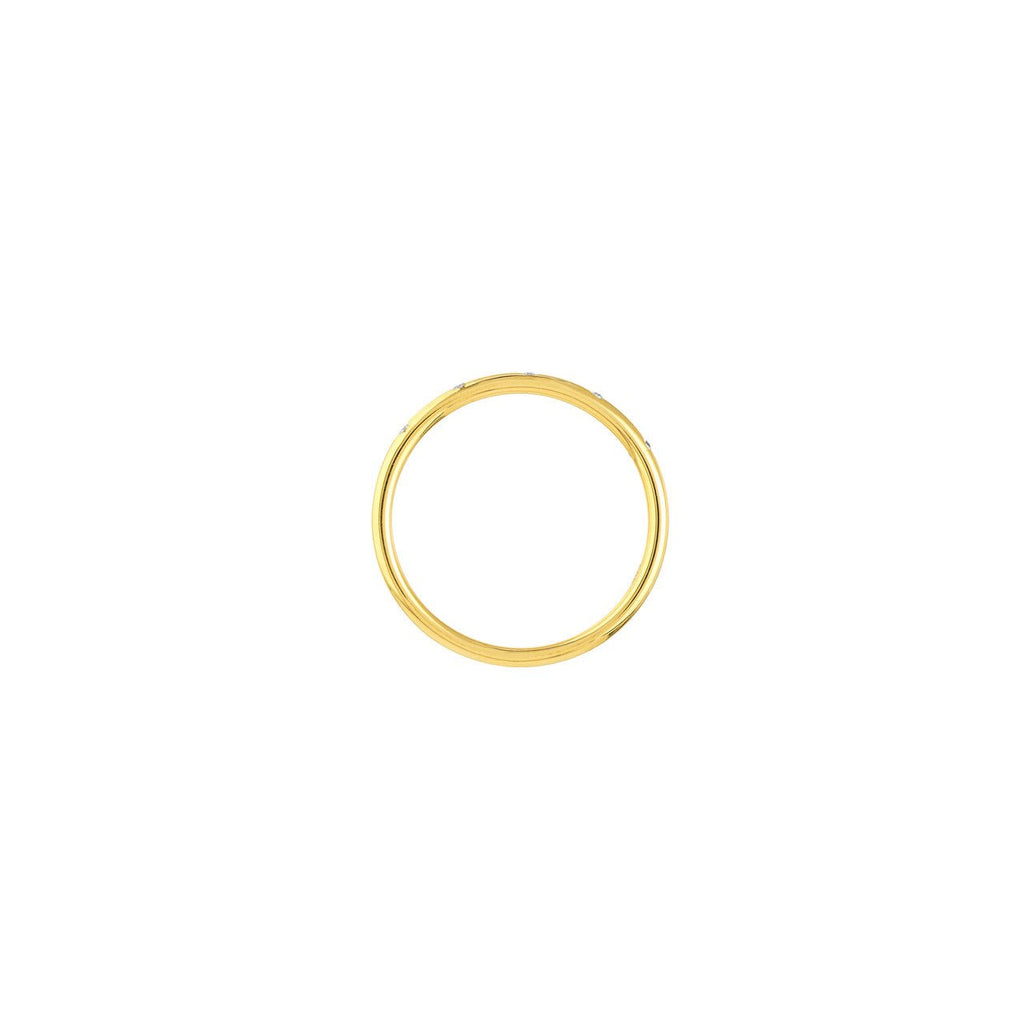 14K Gold 5 Round Spaced Thin Diamond Band