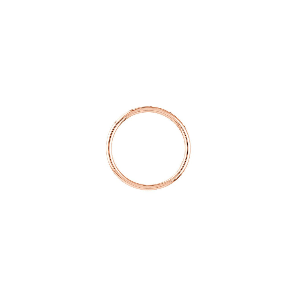 14K Gold 5 Round Spaced Thin Diamond Band