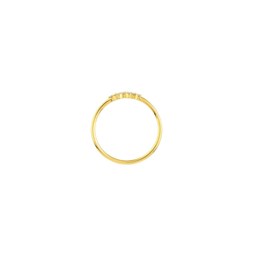 14K Gold Thin Cluster Diamond Band