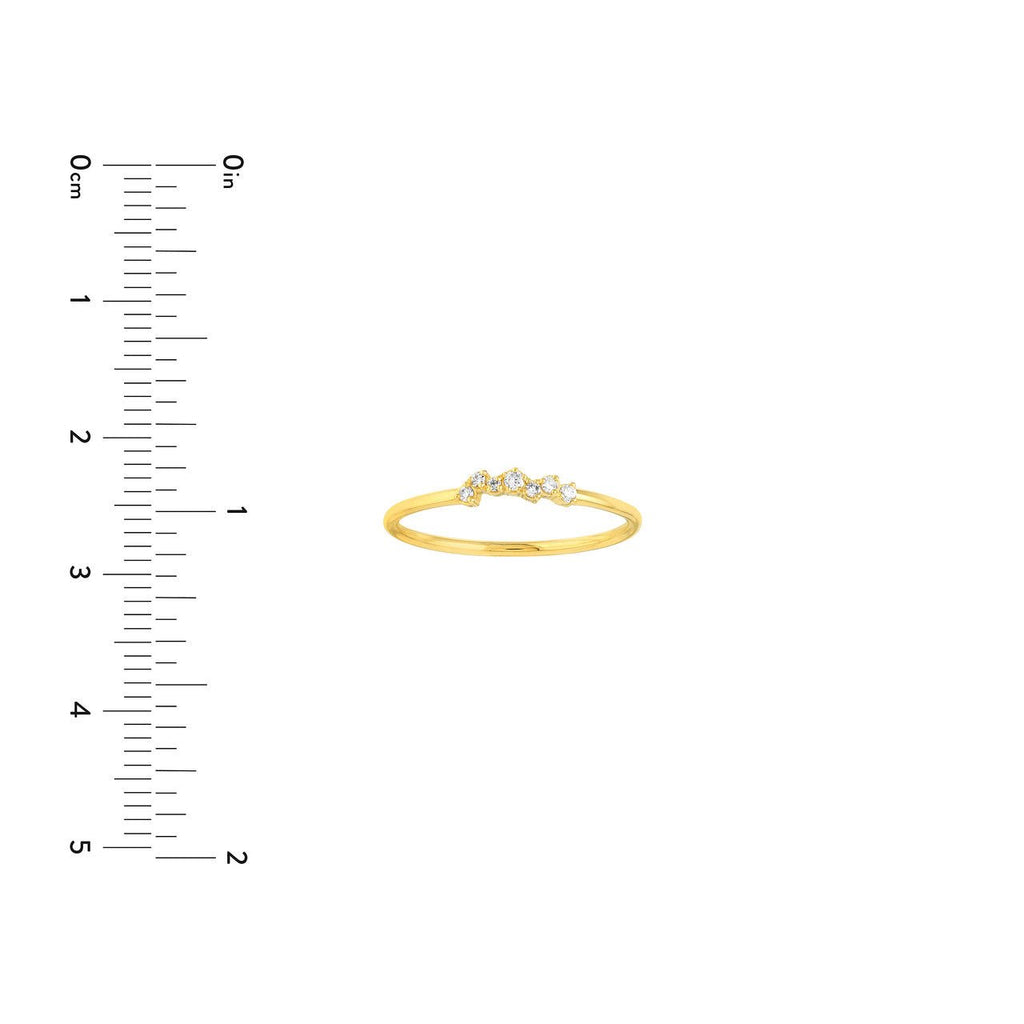 14K Gold Thin Cluster Diamond Band