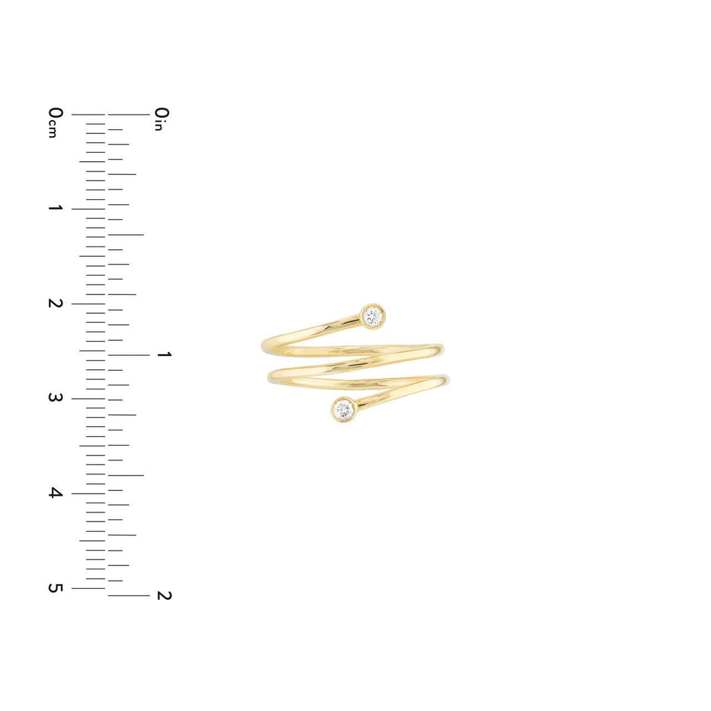 14K Gold Wrapped Diamond Bezel Band