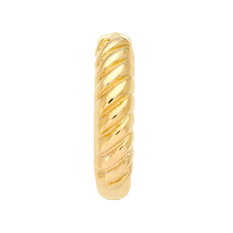 14K Gold 3MM x 13MM Twist Hinge Hoop Earrings