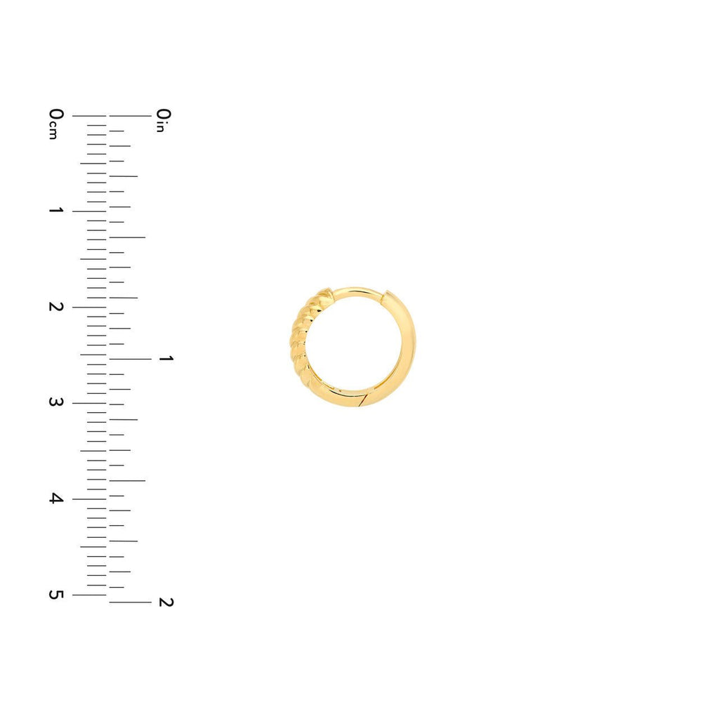 14K Gold 3MM x 13MM Twist Hinge Hoop Earrings