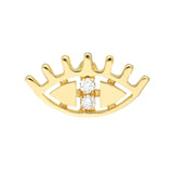 14K Gold Two Stone Evil Eye Stud Diamond Earrings