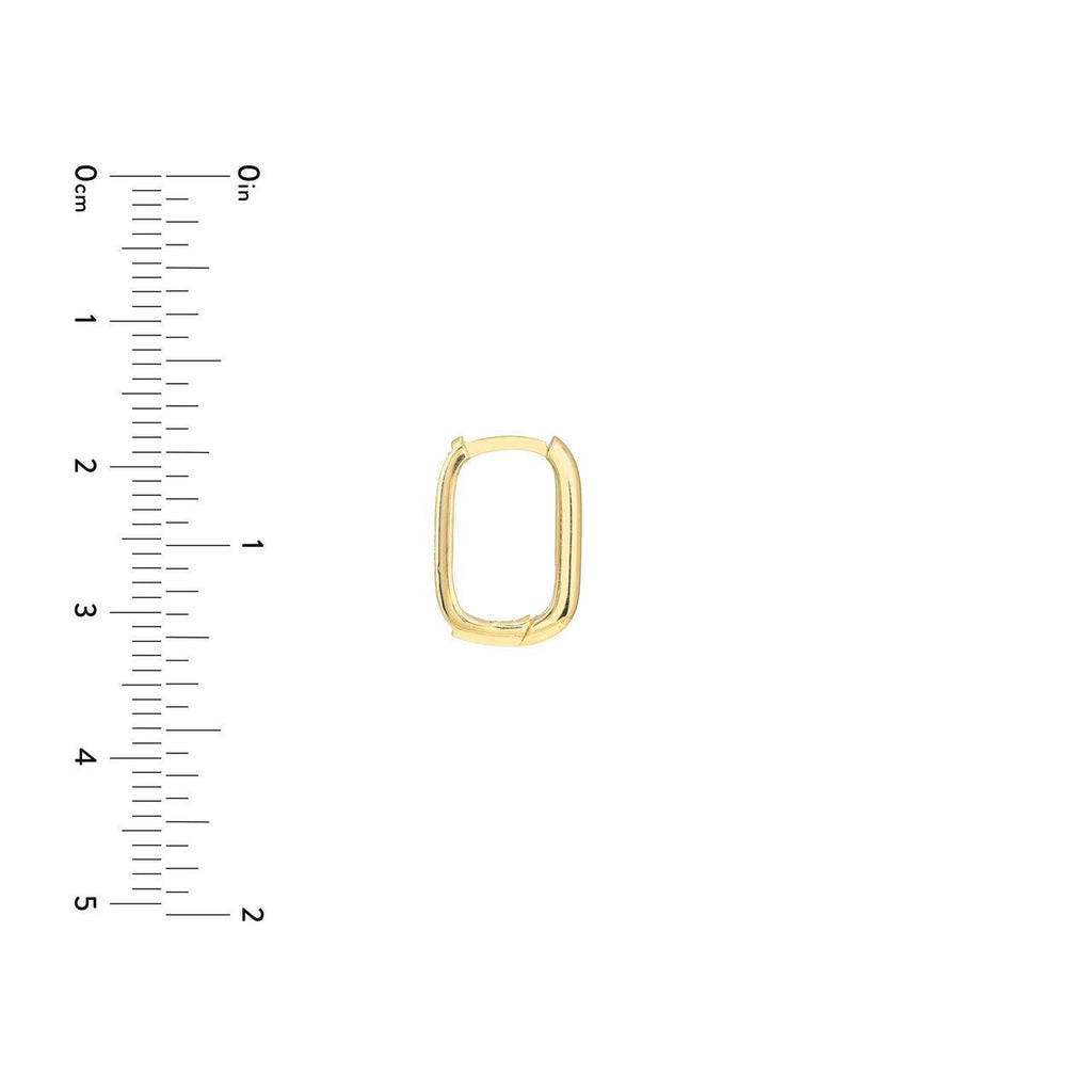 14K Gold Thick Channel Hoop Diamond Earrings