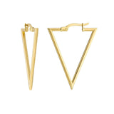 14K Gold Triangle Hoop Earrings