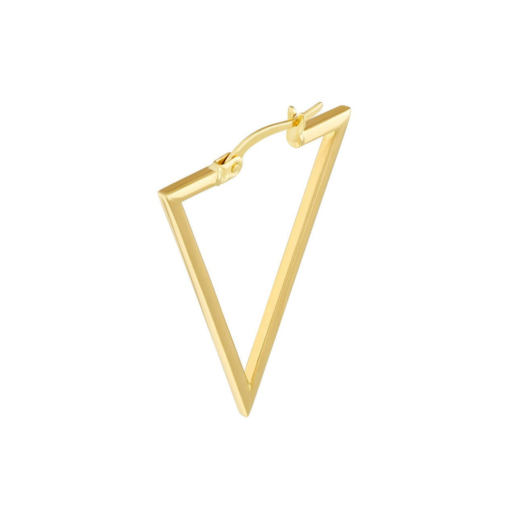 14K Gold Triangle Hoop Earrings
