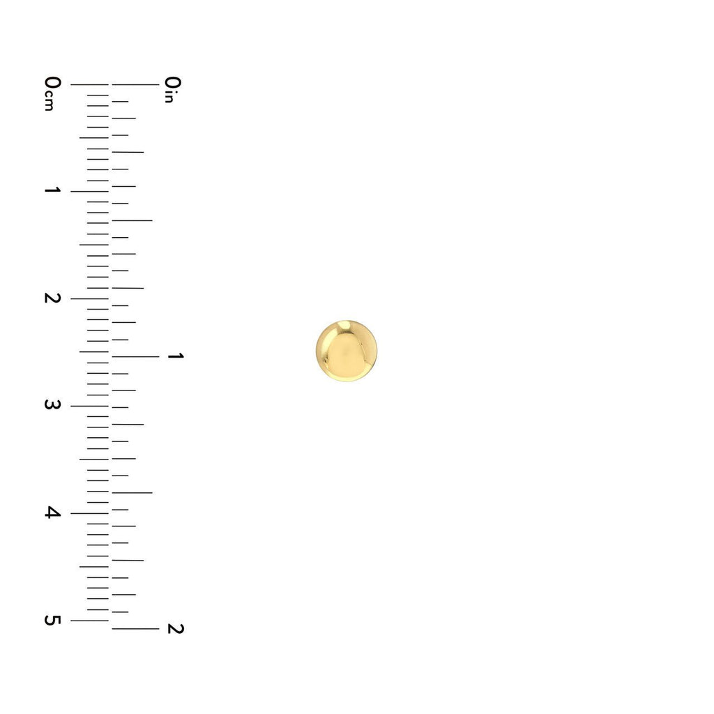 14K Gold Round Pebble Stud Earrings