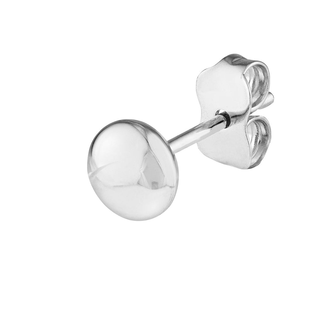 14K Gold Round Pebble Stud Earrings