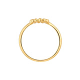 14K Gold Beaded Open Oval Ring