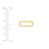 14K Gold Rounded Square Three Stone Diamond Band