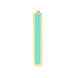 14K Gold Turquoise Enamel Huggie Earrings