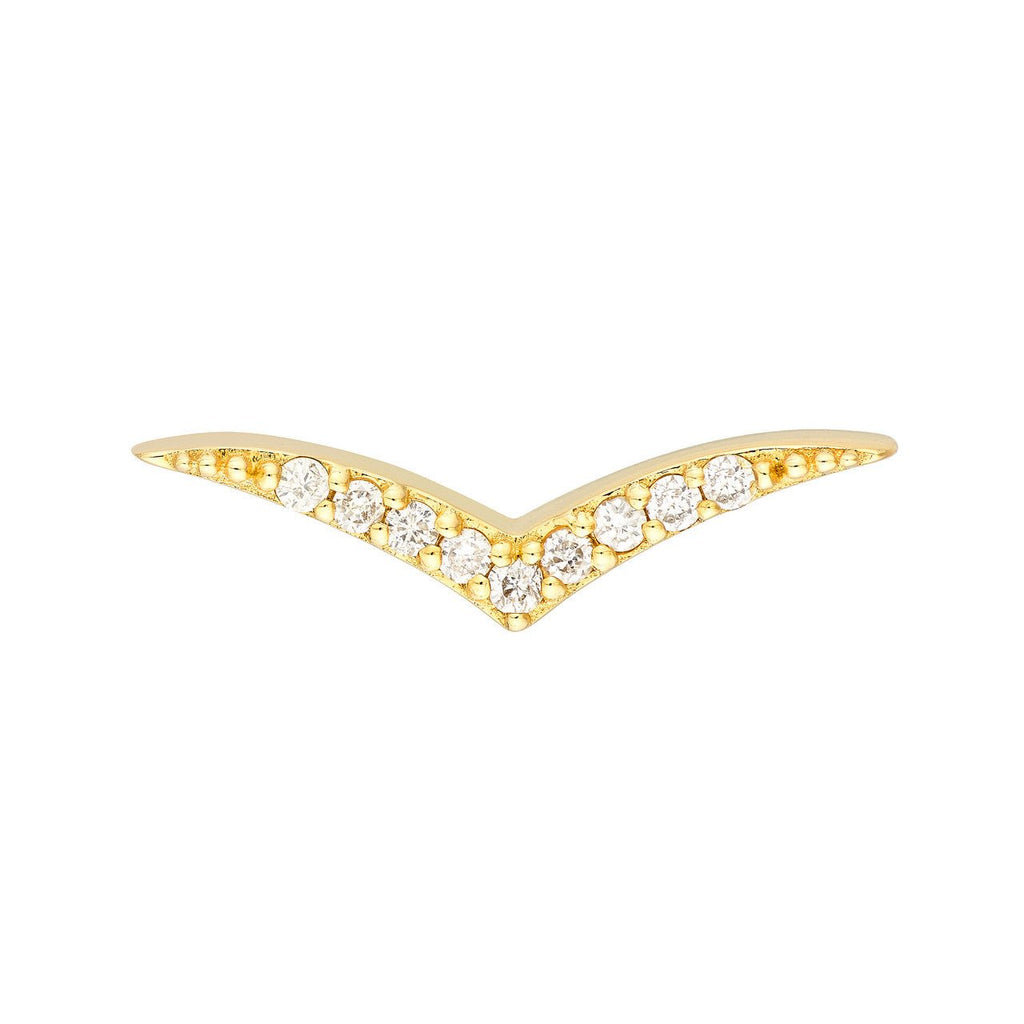 14K Gold Wing Diamond Earrings