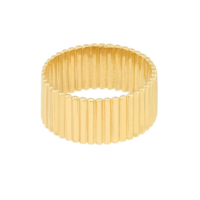 14K Gold Thick Ribbed Band