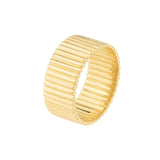 14K Gold Thick Ribbed Band