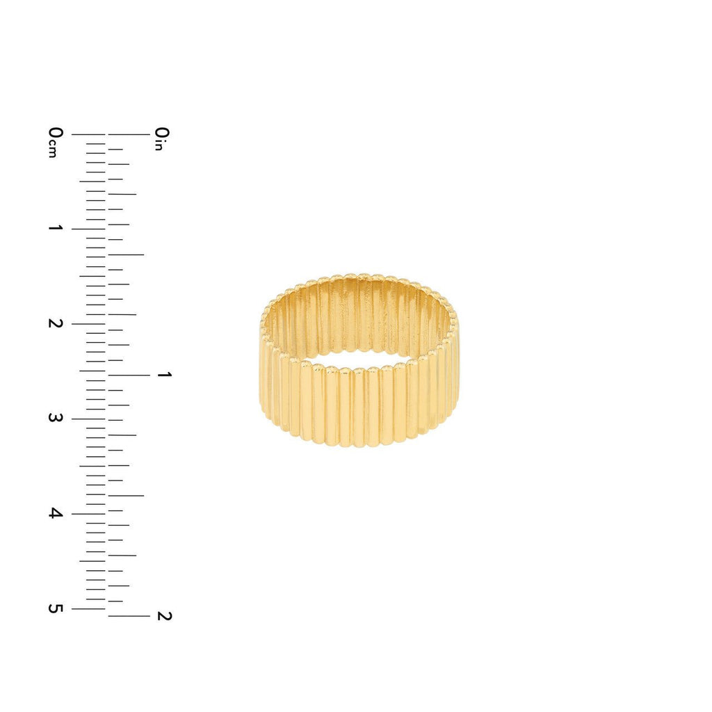 14K Gold Thick Ribbed Band