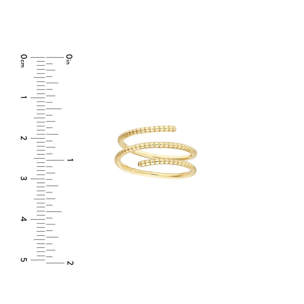 14K Gold Ribbed Wrap Band