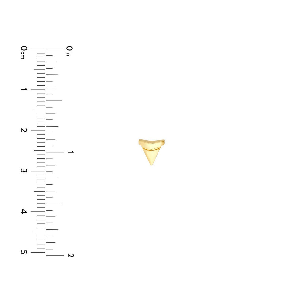 14K Gold Shark Tooth Stud Earrings