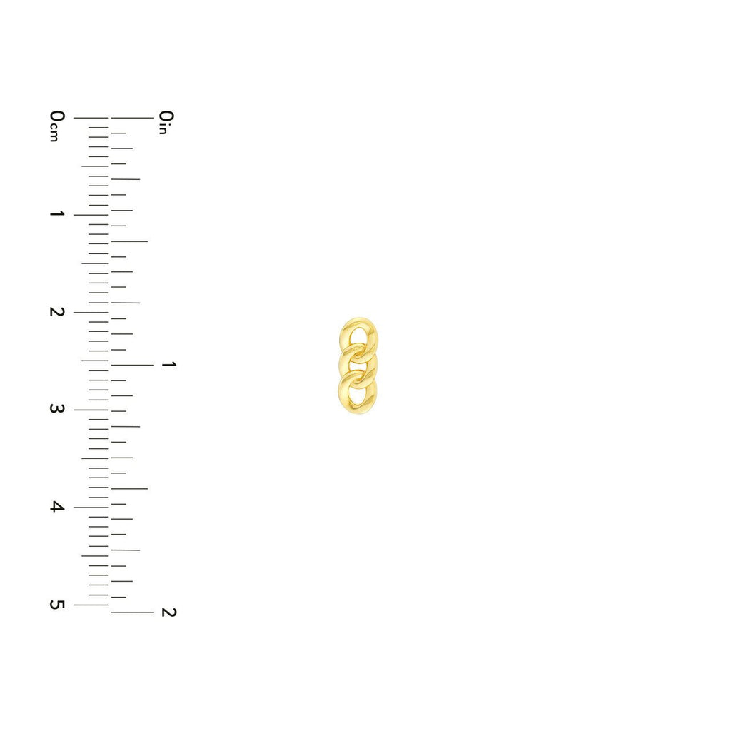 14K Gold Triple Link Earrings