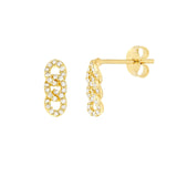 14K Gold Triple Link Diamond Earrings