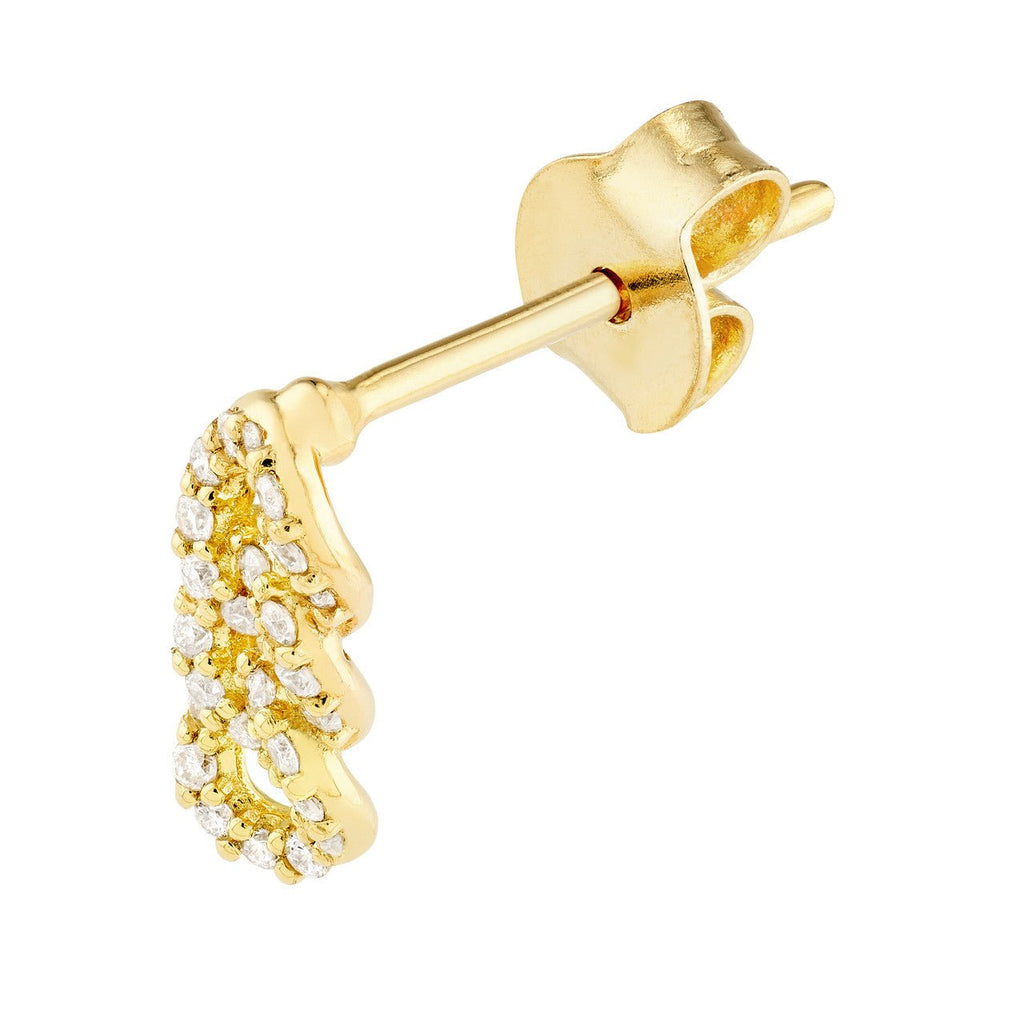 14K Gold Triple Link Diamond Earrings