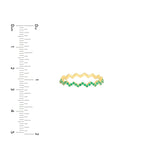 14K Gold Zig Zag Emerald Band