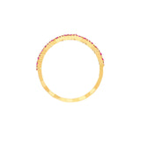 14K Gold Zig Zag Ruby Band