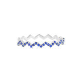 14K Gold Zig Zag Sapphire Band