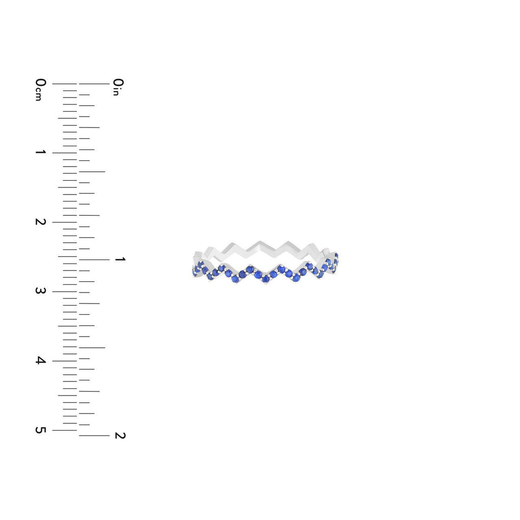 14K Gold Zig Zag Sapphire Band
